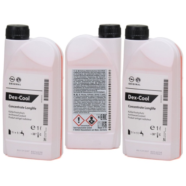 Set 3 Buc Antigel Concentrat Oe Opel Dex-Cool Concentrate Longlife G12 1L 1940663